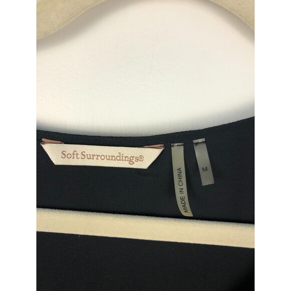 Soft Surroundings Women's M Tunic Top Black Scoop Neck Asymmetric Layered - Picture 4 of 9